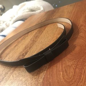 Kate Spade Black Flat Leather Bow Belt